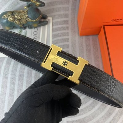 Herm S Special Leather Belt Series, Original Factory-Made Stainless Steel Buckle