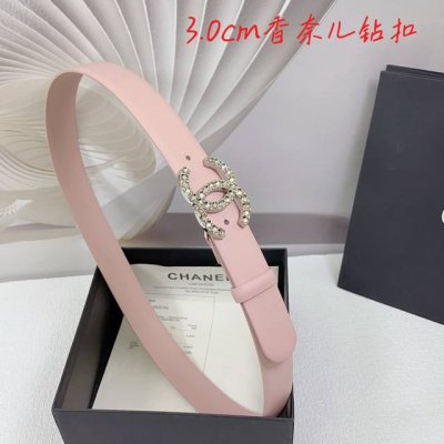 3.0Cm Chanel Belt, Double-Sided Top-Grain Leather, Length: 75.80.85.90.95.100 Cm