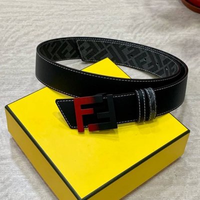 Fendi Fendi Store Exclusive 4.0 Cm Wide Double-Ring Reversible Belt With Ff Snap