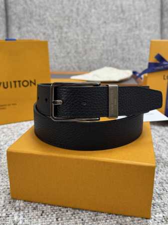 Louis Vuitton LV belt with pebbled gold buckle series, original factory hardware - Click Image to Close