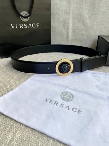 Width 4.0 Cm Versace This Goatskin Belt Features A Buckle Adorned With The Brand