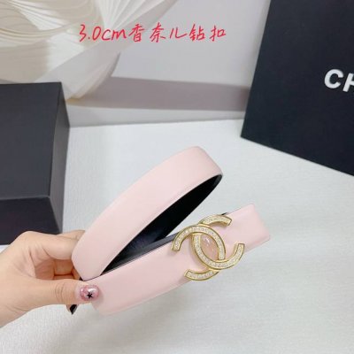 3.0Cm Chanel Belt, Genuine Leather With Double-Sided Color Options, Length: .75,