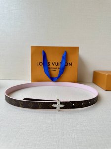 2.0 Wide Lv Mini Flowergram double-sided belt made of Monogram canvas and stitch