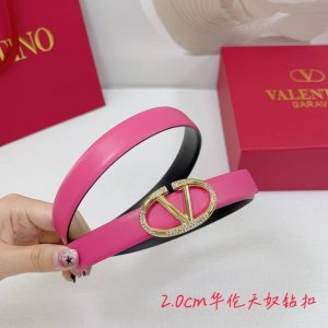 2.0Cm Valentino Plain Weave Belt, Double-Sided Top-Grain Leather, Length: .75.80