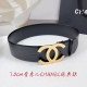 7.0 Cm Chanel Belt, Double-Sided Top-Grain Cowhide Leather, Length: 75.80.85.90.