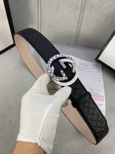 Width 4.0 Cm Gucci Interlocking Double G Steel Buckle Belt, Crafted From Gucci S