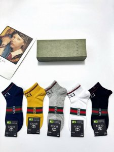 with packaging A box of 5 pairs of men's benefits! Gucci classic letter logo pu
