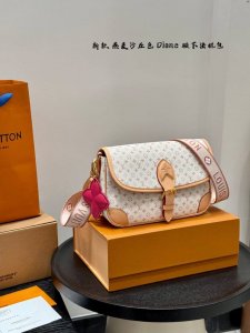 Gift box packagingSize: 26cm Lv new color oatmeal dune color Diane baguette bagw