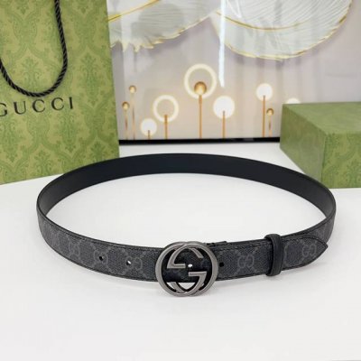 Special Gucci 3.0Cm Classic Imported Canvas Waterproof Material With Cowhide Bot