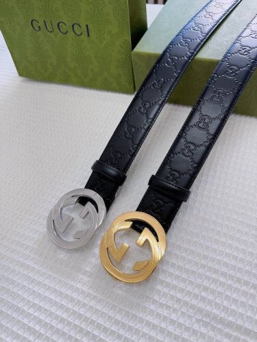 Special Gucci 4.0Cm Counter Same Style Embossing, Top Layer Cowhide Original Cou