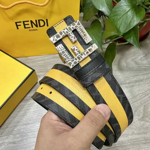 Special Fendi Fin Di Store-Authentic 4.0Cm Wide Double-Ring Reversible Belt With