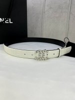 Width 3.0 Cm Chanel Imported Soft Calfskin Leather With Gold And Silver Patterne