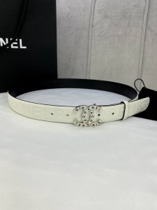 Width 3.0 Cm Chanel Imported Soft Calfskin Leather With Gold And Silver Patterne