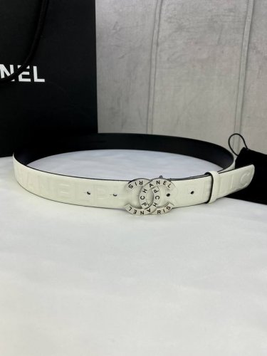 Width 3.0 Cm Chanel Imported Soft Calfskin Leather With Gold And Silver Patterne