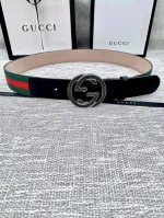Width 3.8Cm Gucci Classic Canvas Webbing Belt With Frosted Bottom, Top Layer Wil