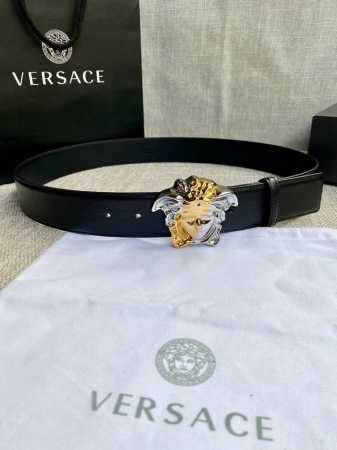 Width 4.0 Cm Versace This Goatskin Belt Features A Buckle Adorned With The Brand - Click Image to Close