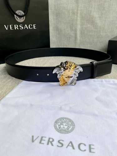 Width 4.0 Cm Versace This Goatskin Belt Features A Buckle Adorned With The Brand