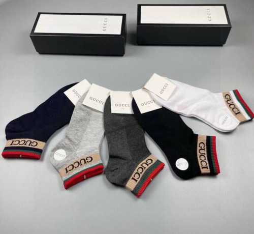 Gucci Men's New Arrival Socks (5 pairs per box), same style as in Gucci boutiqu