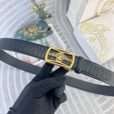 Versace Special Leather Belt Automatic Buckle Series, Original Premium Stainless