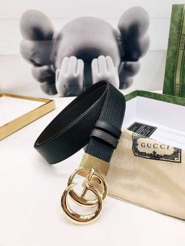 Gucci Double-Sided Leather Belt, Crafted From Woven Leather And Adorned With A G