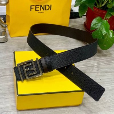 Fendl Fendi 40Mm Wide Double-Sided Genuine Calf Leather With Single Rhodium-Plat