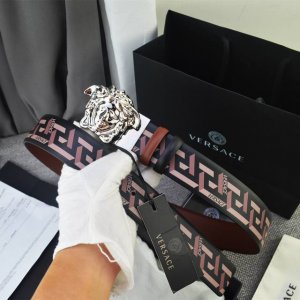 Versace, width 4.0Cm, original boutique, 3D Medusa belt buckle - Barocco print