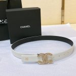 chanel 23P Cc Rhinestone Gold And Silver Imported Fetal Cowhide Belt 3.0Cm Ex