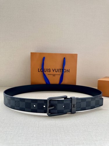 3.4 Wide Saint Germain Belt Is Made Of Monogram Eclipse Canvas With A Metal Ring