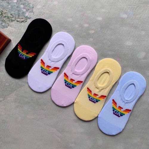 Special Emporio Armani women's invisible socks, five pairs per box. Made of pure