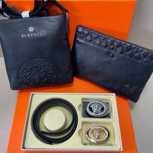 This Versace belt and two bags come in a gift box. This practical briefcase is