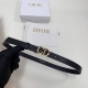 c'est Dior Belt 2.0Mm Black Smooth Cow Leather Double-Sided Imported Calf Lea