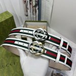 Special Gucci Fashion Classic! Color: White, Size: 3.8 Cm, The Strap Is Made Wit