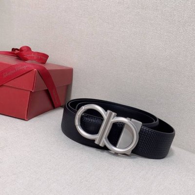 Ferragamo, High-End Custom Men's Belt, Double-Sided Imported Cowhide, Can Be Use