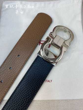 f3.5Cm High-End Custom Men's Belt, Double-Sided Imported Cowhide, Self-Select - Click Image to Close