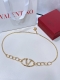 valentino Garavani Vlogo Signature Brass Metal Chain Belt With Mini Vlogo Det