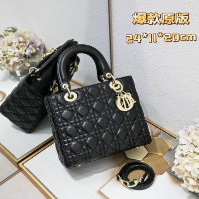 Five-grid sheepskin black My Lady new design, flap bag, one-shoulder handbag cl