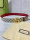 Width 4.0 Cm Gucci Double-Sided Belt, One Side In Gg Supreme Canvas, The Other S