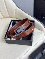 2025 Spring show Saint Laurent women's belt with genuine gold electroplated buck