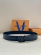 Special 4.0 Width This Lv Initiales Blason 40Mm Double-Sided Belt Reinterprets C