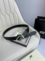 Montblanc 3.5cm wide, made of top-grain cowhide, pin buckle, free-cut, business