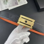 Montblanc special leather belt series, original hardware fine stainless steel b