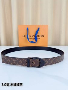 LV classic patterned leather belt, 3.0 width design, paired with a unique black