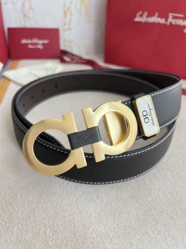 Product Name: Ferragamo Belt, Original Single Belt Model: Hook, Classic Two-tone