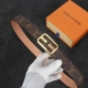 automatic buckle belt Lv width 3.5mm double-sided imported top layer cowhide wit