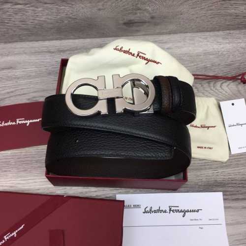 Ferragamo men's belt buckle, top layer cowhide, all real photos, business casua