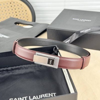 sa Int Laurent Saint Laurent Women's Belt Real Gold Electroplated Buckle Ital