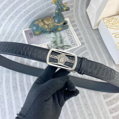 Versace Special Leather Belt Automatic Buckle Series, Original Premium Stainless