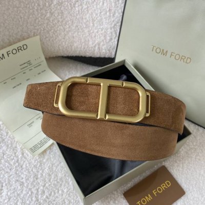 Tom Ford. New high-end double-sided calfskin, simple business men's belt, 4.0cm