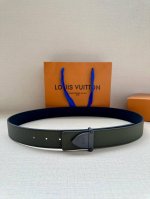 This 3.4-Inch Wide Belt: Lv Aerogram Double-Sided Belt With The Lv Aerogram Buck