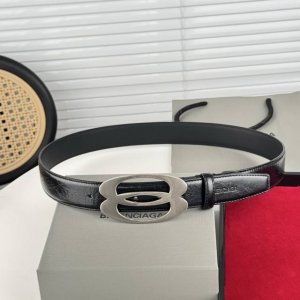 Balenciaga Width: 3.5Cm Top Layer Cowhide Retro Distressed Logo Metal Accessorie
